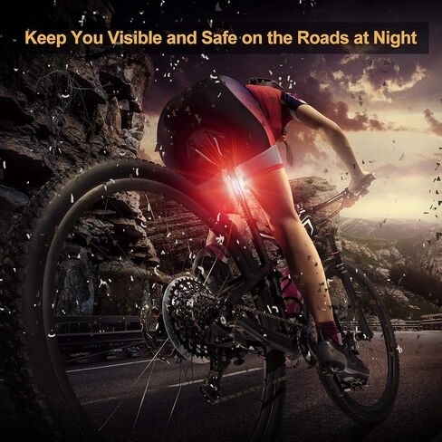 Ascher USB Rechargeable LED Bike Tail Light 2 Pack, Bright Bicycle Rear Cycling Safety Flashlight, 330mah Lithium Battery, 4 Light Mode Options, (2 USB Cables Included) in Kuwait