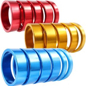 NEPIDOVS 16PCS Bicycle Headset Spacer Bike Handlebar Stem Spacers Threadless Aluminum Alloy Headset Stem Spacer Set Fit 1 1/8-Inch Stem for MTB BMX Mountain Road Bikes Cycling 2MM 5MM 10MM