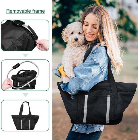 ANZOME Dogs Carrier Bike Basket, Handlebar Basket Folding Front Removable with Adjust Dog Seatbelts Bicycle Baset Quick Release Easy Install Detachable Cycling Bag Mountain Picnic Shopping in Saudi Arabia