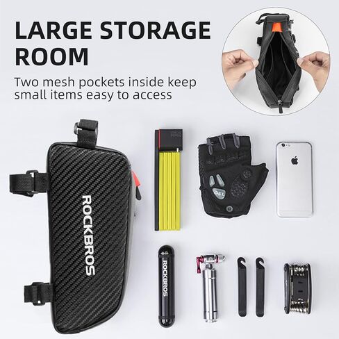 روك بروس شنطة دراجة علوية باطار امامي للدراجة الهوائية شنطة علوية لملحقات الدراجة متوافقة مع ايفون 14/13/12 برو جالكسي اس 22/اس 21 in Kuwait