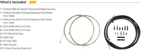 Jagwire - مجموعة كابلات Road Pro Brake DIY | لدراجات فرامل الطريق | كابلات دراجات مصقولة مقاومة للصدأ، متوافقة مع SRAM وShimano، 10 خيارات ألوان in Kuwait