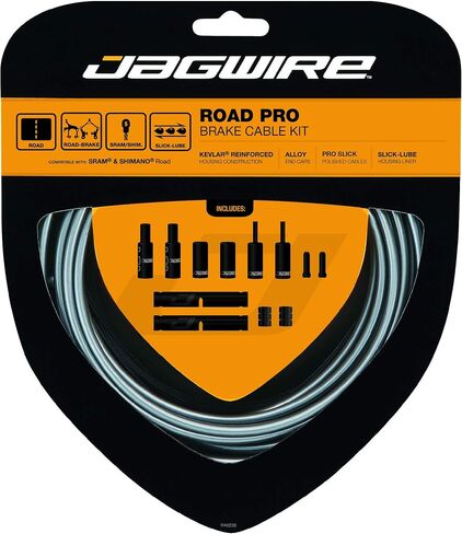Jagwire - مجموعة كابلات Road Pro Brake DIY | لدراجات فرامل الطريق | كابلات دراجات مصقولة مقاومة للصدأ، متوافقة مع SRAM وShimano، 10 خيارات ألوان in Kuwait
