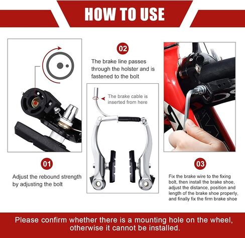 Boao Complete V-Type Bike Brake Set, Front and Rear Bike MTB Brake Inner and Outer Cables and Lever Kit includes Calipers Levers Cables(Black) in Saudi Arabia