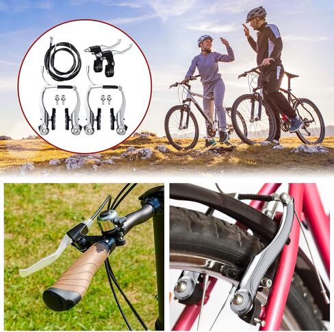 Boao Complete V-Type Bike Brake Set, Front and Rear Bike MTB Brake Inner and Outer Cables and Lever Kit includes Calipers Levers Cables(Black) in Saudi Arabia