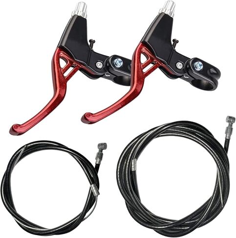 6 Pieces Bicycle Brake Accessories Including 2 Pack Aluminium Alloy Brake Levers (2.2 cm in Diameter) and 2 Pair V Brake Set and 2 Pack Brake Wire for Mountain/Road/MTB Bike(Black) in Saudi Arabia