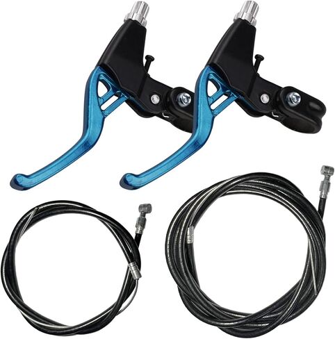 6 Pieces Bicycle Brake Accessories Including 2 Pack Aluminium Alloy Brake Levers (2.2 cm in Diameter) and 2 Pair V Brake Set and 2 Pack Brake Wire for Mountain/Road/MTB Bike(Black) in Saudi Arabia