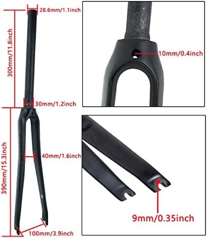 ROADNADO 700C شوكة دراجة الطريق من ألياف الكربون شوكة صلبة 700C*23/25 مم 28.6 مم شوكة دراجة من ألياف الكربون خفيفة الوزن لدراجة الطريق أسود لامع/لامع in Kuwait