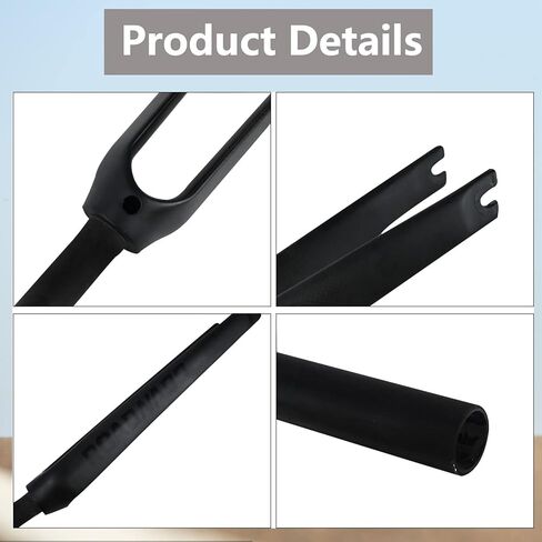 ROADNADO 700C شوكة دراجة الطريق من ألياف الكربون شوكة صلبة 700C*23/25 مم 28.6 مم شوكة دراجة من ألياف الكربون خفيفة الوزن لدراجة الطريق أسود لامع/لامع in Kuwait