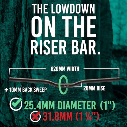 مقود BW Riser - رائع للدراجات الجبلية والطرق والهجينة - يناسب سيقان 25.4 مم - خيارات ارتفاع متعددة in Kuwait