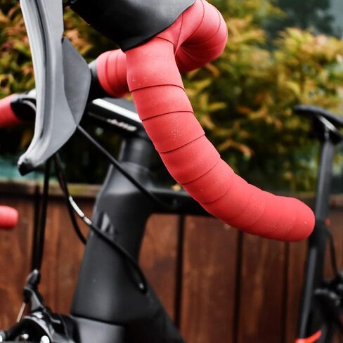 MARQUE Suede Bike Handlebar Tape - Road Cycling Bicycle Handle Bar Wrap for Drop Bars with End Plugs - 2PCS per Set in Saudi Arabia