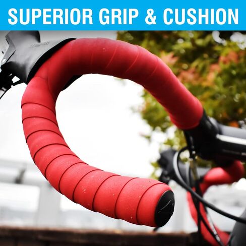 MARQUE Suede Bike Handlebar Tape - Road Cycling Bicycle Handle Bar Wrap for Drop Bars with End Plugs - 2PCS per Set in Saudi Arabia