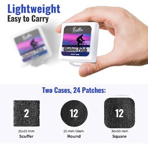 مجموعة تصحيح إطارات الدراجة من Tirellix - 24 قطعة من مجموعات تصحيح الأنبوب بدون غراء للدراجات، والدراجات النارية، وإصلاح الإطارات المسطحة للأنبوب الداخلي للدراجات الجبلية، ومجموعة تصحيحات الدراجة، بالإضافة إلى 2 جرجر، 2 حقيبة محمولة in Kuwait