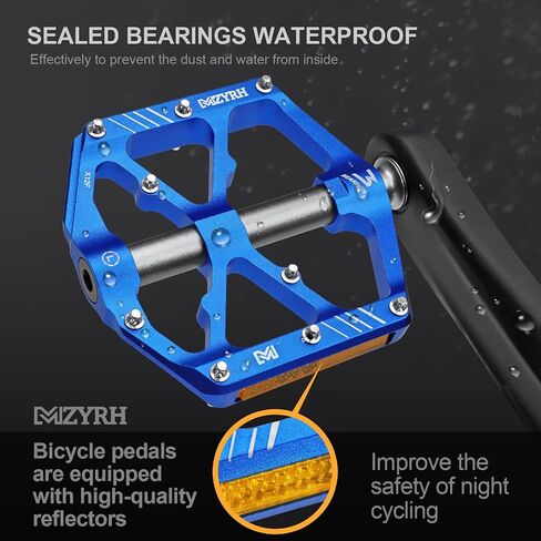 MZYRH 3 Bearings Mountain Bike Pedals Platform Bicycle Flat Alloy Pedals 9/16" Pedals Non-Slip Alloy Flat Pedals in Saudi Arabia