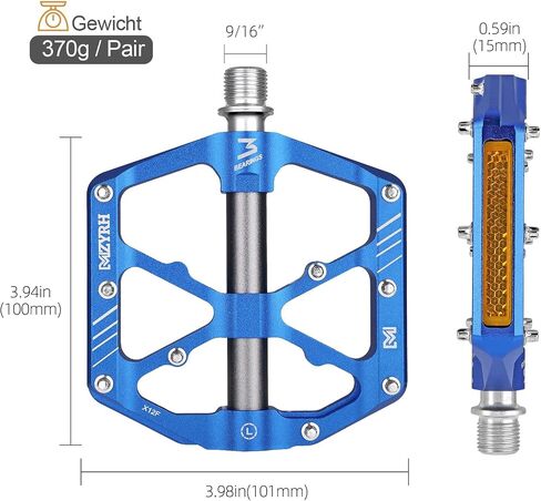 MZYRH 3 Bearings Mountain Bike Pedals Platform Bicycle Flat Alloy Pedals 9/16" Pedals Non-Slip Alloy Flat Pedals in Saudi Arabia