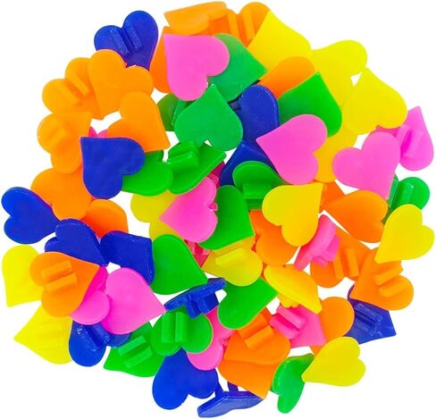 خرزات دراجة WEIYON 72 قطعة من البلاستيك الصغير مختلط الألوان لعجلة الدراجة ديكورات على شكل قلب، مقاس واحد in Kuwait