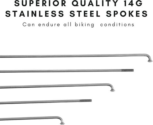 Vincita 36 Pieces 14G J Bend Bicycle Stainless Steel Spokes 254mm - 294mm with Brass Nipples for MTB Wheel Spokes, Ebike, Downhill, Trekking, City Bikes - Replacement/Repair Spokes in Saudi Arabia