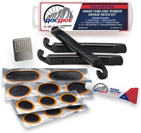 RocRide 16-PC Inner Tube Patch Bicycle Repair Kit. Also for Inflatable Dinghies, ATVs, BMX and Motorcycles. in Saudi Arabia
