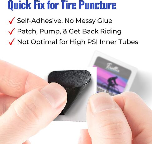 مجموعة تصحيح إطارات الدراجة من Tirellix - 24 قطعة من مجموعات تصحيح الأنبوب بدون غراء للدراجات، والدراجات النارية، وإصلاح الإطارات المسطحة للأنبوب الداخلي للدراجات الجبلية، ومجموعة تصحيحات الدراجة، بالإضافة إلى 2 جرجر، 2 حقيبة محمولة in Kuwait