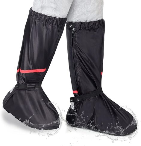 أغطية أحذية مقاومة للماء من HEKEDES (سميكة)، غطاء حذاء مطر قابل لإعادة الاستخدام وقابل للطي مع سحاب، غير قابل للانزلاق، معدات المطر للرجال والنساء in Kuwait