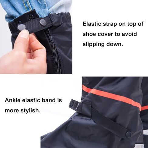 أغطية أحذية مقاومة للماء من HEKEDES (سميكة)، غطاء حذاء مطر قابل لإعادة الاستخدام وقابل للطي مع سحاب، غير قابل للانزلاق، معدات المطر للرجال والنساء in Kuwait
