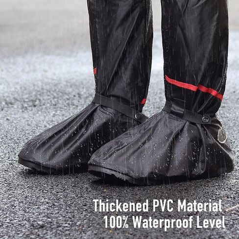أغطية أحذية مقاومة للماء من HEKEDES (سميكة)، غطاء حذاء مطر قابل لإعادة الاستخدام وقابل للطي مع سحاب، غير قابل للانزلاق، معدات المطر للرجال والنساء in Kuwait