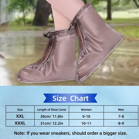 Waterproof Shoes Cover, Rain Boot Shoe Covers, Reusable Women Men PVC Rubber Sole Overshoes Galoshes Protectors for Cycling Camping Travel (XXL, White) in Saudi Arabia