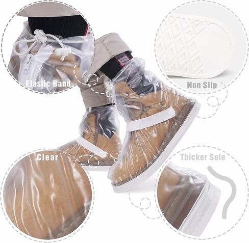 Rain Boot Waterproof Shoes Cover Women Men Kids Reusable Rubber Sole in Saudi Arabia