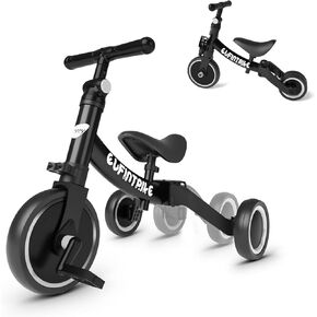 besrey 5 in 1 Toddler Bike for 1 Year to 4 Years Old Kids, Toddler Tricycle Kids Trikes Tricycle, Toys for Boy & Girl, Balance Training, Removable Pedals