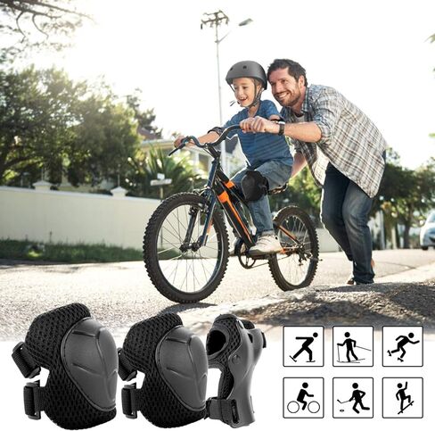 WayEee Kids Bike Helmet Set Skateboard Knee Pads, Helmet Pad Set Protective Gear Set Adjustable for Girls Kids 3-10 Helmet Elbow Pads Wrist Guards for Sport Cycling Bike Roller Skating Scooter in Kuwait