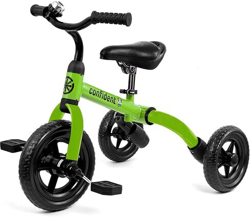 Ancaixin 3 in 1 Toddler Tricycles for 2-5 Years Old Boys and Girls with Adjustable Seat Detachable Pedal and Bell, Foldable Baby Balance Bike Riding Toys for Kids, Child Birthday Gift Green in Saudi Arabia