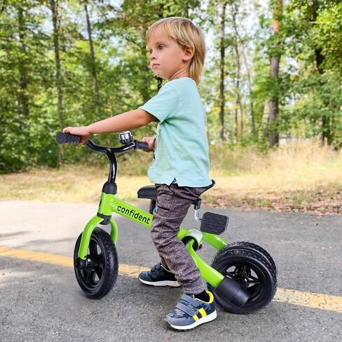 Ancaixin 3 in 1 Toddler Tricycles for 2-5 Years Old Boys and Girls with Adjustable Seat Detachable Pedal and Bell, Foldable Baby Balance Bike Riding Toys for Kids, Child Birthday Gift Green in Saudi Arabia