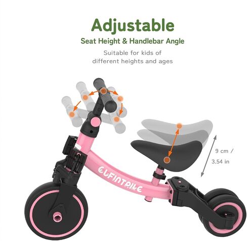 besrey 5 in 1 Toddler Bike for 1 Year to 4 Years Old Kids, Toddler Tricycle Kids Trikes Tricycle, Toys for Boy & Girl, Balance Training, Removable Pedals in Saudi Arabia