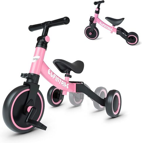 besrey 5 in 1 Toddler Bike for 1 Year to 4 Years Old Kids, Toddler Tricycle Kids Trikes Tricycle, Toys for Boy & Girl, Balance Training, Removable Pedals in Saudi Arabia