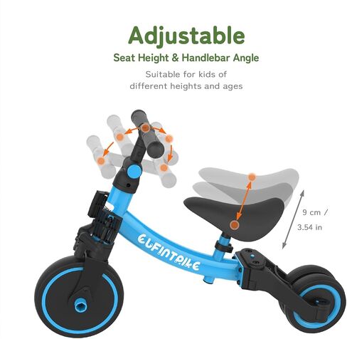 besrey 5 in 1 Toddler Bike for 1 Year to 4 Years Old Kids, Toddler Tricycle Kids Trikes Tricycle, Toys for Boy & Girl, Balance Training, Removable Pedals in Saudi Arabia