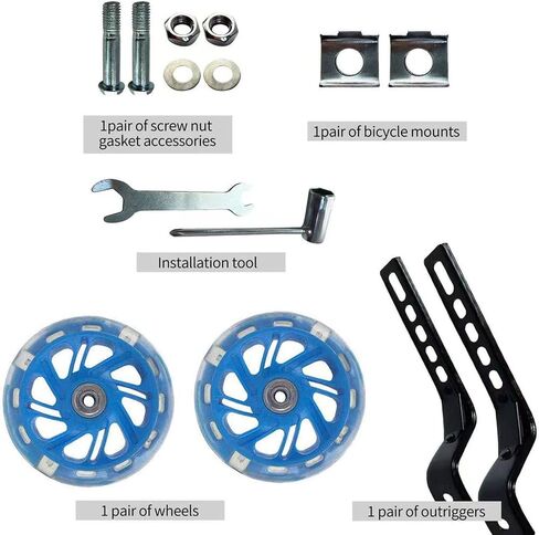 Training Wheels for Bicycle,Flash Mute Wheel Compatible for Bikes of 12-20 Inch 1 Pair in Kuwait