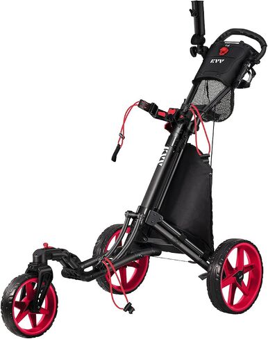KVV 3 Wheel 360 Rotating Front Wheel Golf Push Cart Open and Close in ONE Second-Free Umbrella Holder Included in Saudi Arabia