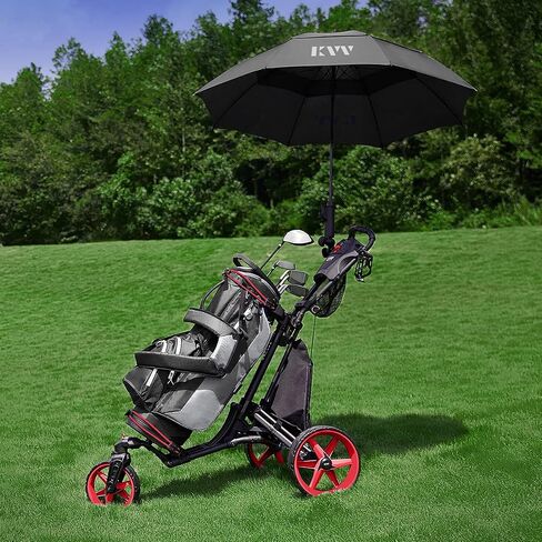 KVV 3 Wheel 360 Rotating Front Wheel Golf Push Cart Open and Close in ONE Second-Free Umbrella Holder Included in Saudi Arabia