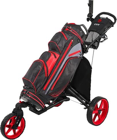 KVV 3 Wheel 360 Rotating Front Wheel Golf Push Cart Open and Close in ONE Second-Free Umbrella Holder Included in Saudi Arabia