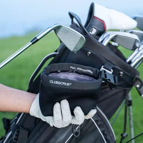 Golf Club and Golf Ball Cleaning Bag, Waterproof Clean Face Technology Liner, Detachable Clip, Machine Washable, Cleans Club Grooves, Dry Exterior (Neoprene or Microfiber Option Available) in Saudi Arabia