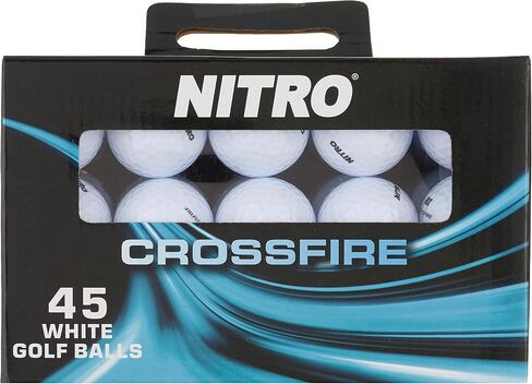 Nitro Golf Crossfire 45 Ball Pack Golf Balls, White in Kuwait