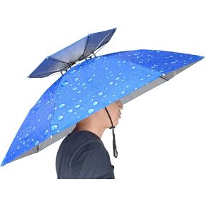 Fishing Umbrella Hat Folding Adjustable Sun Rain Cap, 37.4"Oversize Hands Free Umbrellas, 7-Ribs Anti-UV Waterproof Headwear for Fishing Gardening Golf Sunshade Outdoor in Saudi Arabia