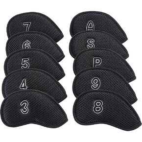 Sword &Shield sports 10Pcs/Pack New Meshy Golf Iron Covers Set Golf Club Head Cover Fit Most Irons.