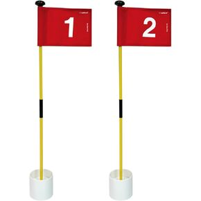 X·CELLENT Mini Golf Putting Green Flag and Hole Cup for Yard Practice Set, Golf Pin Flag Hole Cup Set, Portable 2-Section Fiberglass Golf Flag Sticks, Gifts Idea.