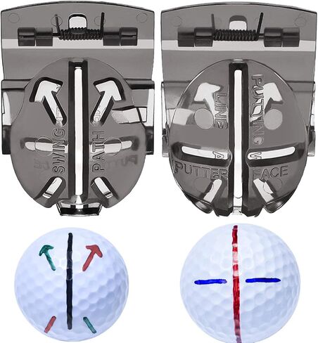 CUALFEC 8 Pack Golf Ball Line Drawing Marker Golf Ball Liner Golf Ball Marking Tool Kit - Golf Ball Marking Stencils and Color Markers in Kuwait
