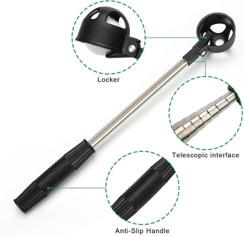 لعبة غولف كرة الجولف كولرنر - أداة استرجاع الكرة 2 في 1 - أداة جولف تلسكوبي لاسترداد الماء، كرات جولف ملتقط كرات الجولف من الفولاذ المقاوم للصدأ in Kuwait