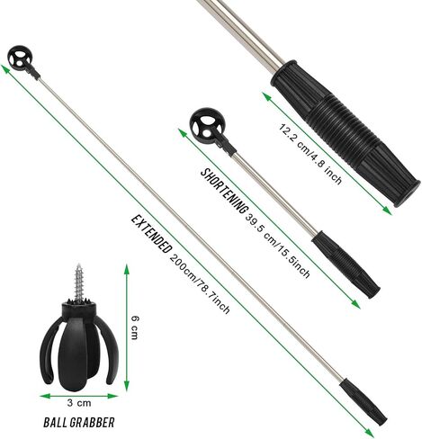 لعبة غولف كرة الجولف كولرنر - أداة استرجاع الكرة 2 في 1 - أداة جولف تلسكوبي لاسترداد الماء، كرات جولف ملتقط كرات الجولف من الفولاذ المقاوم للصدأ in Kuwait