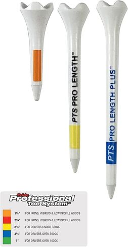 Pride Professional Tee System Plastic Golf Tees (Pack of 50), 40 Count 3-1/4-Inch + 10 Count 1-1/2-Inch,White in Saudi Arabia
