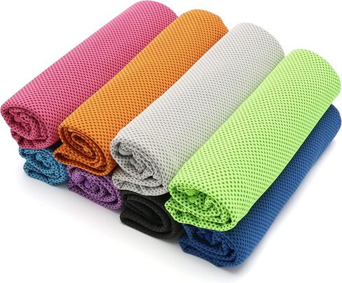 4 Packs Cooling Towel (40"x 12"), Ice Towel, Microfiber, Soft Breathable Chilly Towel Stay Cool for Yoga, Sport, Gym, Workout, Camping, Fitness, Running, Workout & More Activities (Multicolor) in Saudi Arabia