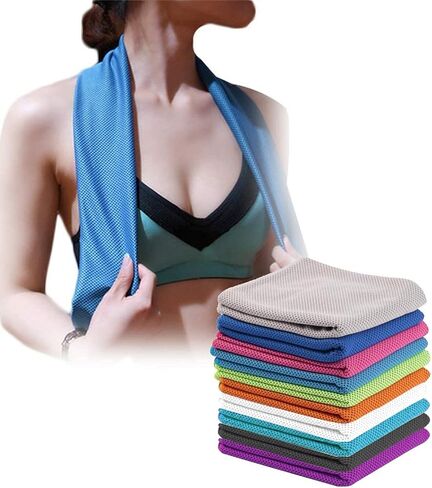 4 Packs Cooling Towel (40"x 12"), Ice Towel, Microfiber, Soft Breathable Chilly Towel Stay Cool for Yoga, Sport, Gym, Workout, Camping, Fitness, Running, Workout & More Activities (Multicolor) in Saudi Arabia