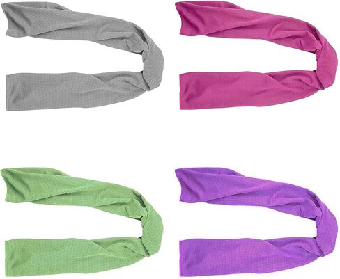 4 Packs Cooling Towel (40"x 12"), Ice Towel, Microfiber, Soft Breathable Chilly Towel Stay Cool for Yoga, Sport, Gym, Workout, Camping, Fitness, Running, Workout & More Activities (Multicolor) in Saudi Arabia